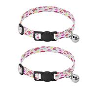 JiangGgen Cute Cartoon Mushroom Dog Collar and Cat Collar with Bell,Adjustable Buckle Soft Pets Collar for Small Medium Dogs & Cats
