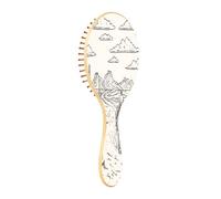 JiangGgen Desert Horseback Riding Natural Wooden Rubber Hair Brush,Gentle Massage with Ergonomic Detangling Hair Brush for Thick Curly Thin Long Short Hair Makes Hair Smooth