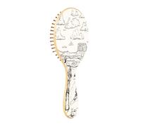 JiangGgen Desert Horseback Riding Natural Wooden Rubber Hair Brush,Gentle Massage with Ergonomic Detangling Hair Brush for Thick Curly Thin Long Short Hair Makes Hair Smooth