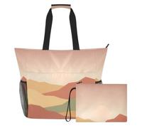 JiangGgen Desert Sunset Beach Tote,Waterproof Beach Totes Bag Pool Bag