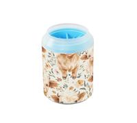JiangGgen Dog Paw Cleaner Cup,Baby Highland Cows Pet Foot Cleaner with Detachable Brush Paw Washer for Small Medium Large Dogs and Cats