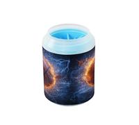 JiangGgen Dog Paw Cleaner Cup,Basketball Water Fire Pet Foot Cleaner with Detachable Brush Paw Washer for Small Medium Large Dogs and Cats