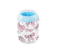 JiangGgen Dog Paw Cleaner Cup,Bow Pet Foot Cleaner with Detachable Brush Paw Washer for Small Medium Large Dogs and Cats