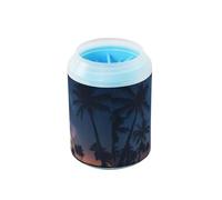 JiangGgen Dog Paw Cleaner Cup,Coconut Trees Starry Sky Pet Foot Cleaner with Detachable Brush Paw Washer for Small Medium Large Dogs and Cats