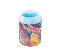JiangGgen Dog Paw Cleaner Cup,Colored Marble Pet Foot Cleaner with Detachable Brush Paw Washer for Small Medium Large Dogs and Cats