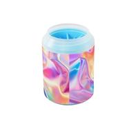 JiangGgen Dog Paw Cleaner Cup,Colorful Pastel Rainbow Pet Foot Cleaner with Detachable Brush Paw Washer for Small Medium Large Dogs and Cats