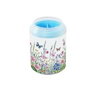 JiangGgen Dog Paw Cleaner Cup,Flower Butterfly Pet Foot Cleaner with Detachable Brush Paw Washer for Small Medium Large Dogs and Cats