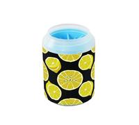 JiangGgen Dog Paw Cleaner Cup,Fresh Lemon Slices Pet Foot Cleaner with Detachable Brush Paw Washer for Small Medium Large Dogs and Cats