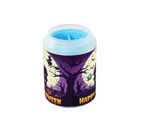 JiangGgen Dog Paw Cleaner Cup,Happy Halloween Pet Foot Cleaner with Detachable Brush Paw Washer for Small Medium Large Dogs and Cats