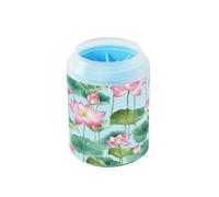 JiangGgen Dog Paw Cleaner Cup,Lotus Flower Pet Foot Cleaner with Detachable Brush Paw Washer for Small Medium Large Dogs and Cats