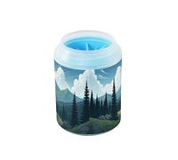 JiangGgen Dog Paw Cleaner Cup,Mountain Tree Pet Foot Cleaner with Detachable Brush Paw Washer for Small Medium Large Dogs and Cats