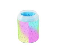 JiangGgen Dog Paw Cleaner Cup,Rainbow Stars Pet Foot Cleaner with Detachable Brush Paw Washer for Small Medium Large Dogs and Cats