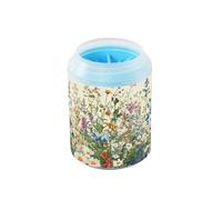 JiangGgen Dog Paw Cleaner Cup,Vintage Beautiful Wildflowers Pet Foot Cleaner with Detachable Brush Paw Washer for Small Medium Large Dogs and Cats