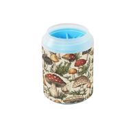JiangGgen Dog Paw Cleaner Cup,Vintage Mushroom Pet Foot Cleaner with Detachable Brush Paw Washer for Small Medium Large Dogs and Cats