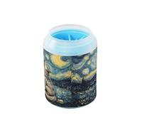 JiangGgen Dog Paw Cleaner Cup,Wolf Howling at The Moon Pet Foot Cleaner with Detachable Brush Paw Washer for Small Medium Large Dogs and Cats