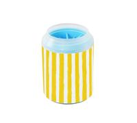JiangGgen Dog Paw Cleaner Cup,Yellow Stripes Pet Foot Cleaner with Detachable Brush Paw Washer for Small Medium Large Dogs and Cats