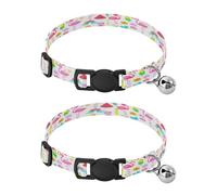 JiangGgen Flamingo Dog Collar and Cat Collar with Bell,Adjustable Buckle Soft Pets Collar for Small Medium Dogs & Cats