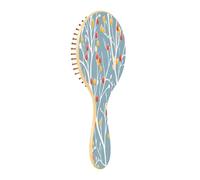 JiangGgen Fruits on The Tree Natural Wooden Rubber Hair Brush,Gentle Massage with Ergonomic Detangling Hair Brush for Thick Curly Thin Long Short Hair Makes Hair Smooth