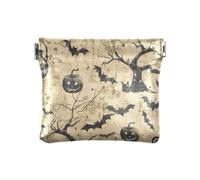 JiangGgen Halloween Dead Tree Pumpkin Lamp Small Pouches for Purse PU Leather Cosmetic Bag Men & Women Snap Closure Coin Pouch Organizer Pouch for Cash ID Card Credit Card Jewelry Lipstick