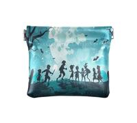 JiangGgen Halloween Skeleton Man Dead Tree Small Pouches for Purse PU Leather Cosmetic Bag Men & Women Snap Closure Coin Pouch Organizer Pouch for Cash ID Card Credit Card Jewelry Lipstick