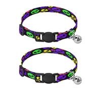 JiangGgen Human Skeleton Dog Collar and Cat Collar with Bell,Adjustable Buckle Soft Pets Collar for Small Medium Dogs & Cats