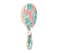 JiangGgen Leaf Flowers Natural Wooden Rubber Hair Brush,Gentle Massage with Ergonomic Detangling Hair Brush for Thick Curly Thin Long Short Hair Makes Hair Smooth