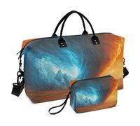 JiangGgen Massive Tornado Quilted Weekender Travel Bag with Toiletry Bag Gym Tote Handbag Carry On Duffel Bags-2Pack