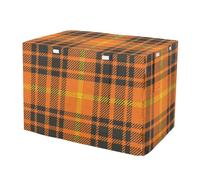JiangGgen Orange Plaid Check Dog Crate Cover 48 Inch Waterproof Kennel Cover