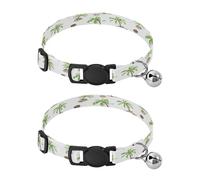 JiangGgen Palm Tree Dog Collar and Cat Collar with Bell,Adjustable Buckle Soft Pets Collar for Small Medium Dogs & Cats