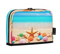 JiangGgen Pencil Case,Beach Colorful Seashells Large Capacity Pencil Pouch Organizer Pouch Pen Bag for for School Teen Girl Boy Men Women