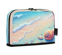 JiangGgen Pencil Case,Beach Seashells Large Capacity Pencil Pouch Organizer Pouch Pen Bag for for School Teen Girl Boy Men Women