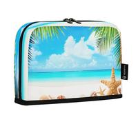 JiangGgen Pencil Case,Beach Seashells Large Capacity Pencil Pouch Organizer Pouch Pen Bag for for School Teen Girl Boy Men Women