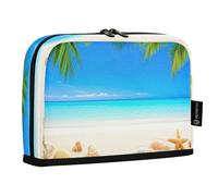 JiangGgen Pencil Case,Beach Seashells Large Capacity Pencil Pouch Organizer Pouch Pen Bag for for School Teen Girl Boy Men Women