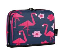JiangGgen Pencil Case,Flamingo Tropical Flowers Large Capacity Pencil Pouch Organizer Pouch Pen Bag for for School Teen Girl Boy Men Women