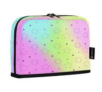 JiangGgen Pencil Case,Rainbow Stars Large Capacity Pencil Pouch Organizer Pouch Pen Bag for for School Teen Girl Boy Men Women