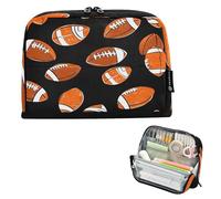 JiangGgen Pencil Case,Retro Rugby Large Capacity Pencil Pouch Organizer Pouch Pen Bag for for School Teen Girl Boy Men Women