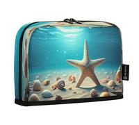JiangGgen Pencil Case,Seashells and Starfish Large Capacity Pencil Pouch Organizer Pouch Pen Bag for for School Teen Girl Boy Men Women