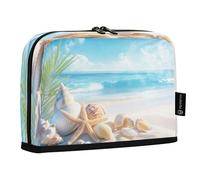 JiangGgen Pencil Case,Starfish and Seashells Large Capacity Pencil Pouch Organizer Pouch Pen Bag for for School Teen Girl Boy Men Women