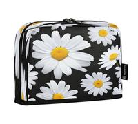 JiangGgen Pencil Case,White Daisies Large Capacity Pencil Pouch Organizer Pouch Pen Bag for for School Teen Girl Boy Men Women