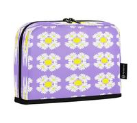 JiangGgen Pencil Case,White Daisies Large Capacity Pencil Pouch Organizer Pouch Pen Bag for for School Teen Girl Boy Men Women