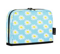 JiangGgen Pencil Case,White Daisies Large Capacity Pencil Pouch Organizer Pouch Pen Bag for for School Teen Girl Boy Men Women