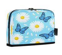 JiangGgen Pencil Case,White Daisies Large Capacity Pencil Pouch Organizer Pouch Pen Bag for for School Teen Girl Boy Men Women