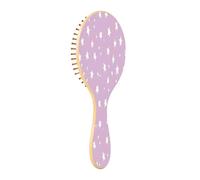 JiangGgen Purple Star Natural Wooden Rubber Hair Brush,Gentle Massage with Ergonomic Detangling Hair Brush for Thick Curly Thin Long Short Hair Makes Hair Smooth