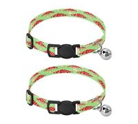 JiangGgen Red Mushrooms Dog Collar and Cat Collar with Bell,Adjustable Buckle Soft Pets Collar for Small Medium Dogs & Cats