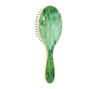 JiangGgen Shamrock Clover Leaves St Patrick's Day Natural Wooden Rubber Hair Brush,Gentle Massage with Ergonomic Detangling Hair Brush for Thick Curly Thin Long Short Hair Makes Hair Smooth