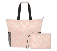 JiangGgen Shell Hearts Beach Tote,Waterproof Beach Totes Bag Pool Bag