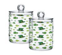 JiangGgen St. Patrick's Day Hat 4PC Airtight Transparent Plastic Storage Jars With Storage Lids,Food Storage Containers Plastic Can Store Food Herbs Tea Etc