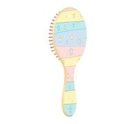 JiangGgen Striped Star Natural Wooden Rubber Hair Brush,Gentle Massage with Ergonomic Detangling Hair Brush for Thick Curly Thin Long Short Hair Makes Hair Smooth