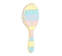 JiangGgen Striped Star Natural Wooden Rubber Hair Brush,Gentle Massage with Ergonomic Detangling Hair Brush for Thick Curly Thin Long Short Hair Makes Hair Smooth