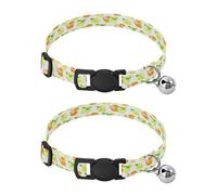 JiangGgen Summer Drinks Dog Collar and Cat Collar with Bell,Adjustable Buckle Soft Pets Collar for Small Medium Dogs & Cats